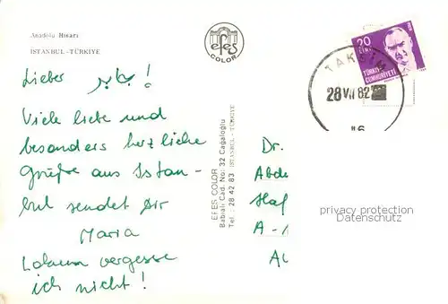 AK / Ansichtskarte Istanbul_Constantinopel_TK Anadolu Hisari 