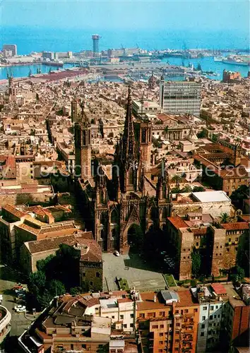 AK / Ansichtskarte Barcelona_Cataluna Fliegeraufnahme Kathedrale Barcelona Cataluna