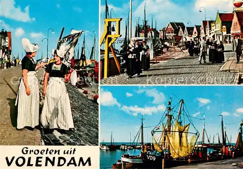 AK / Ansichtskarte Volendam Trachten   Schiffe Volendam