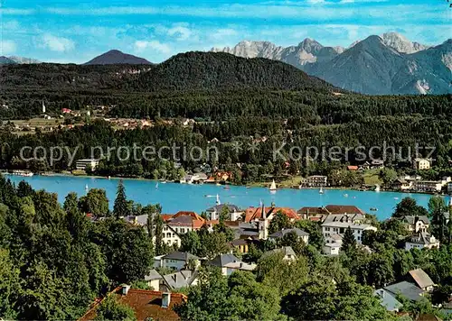 AK / Ansichtskarte Velden__Woerthersee_AT Panorama m. Augsdorf u. Karawanken 