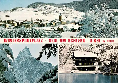AK / Ansichtskarte Seis_am_Schlern_Kastelruth_Siusi_allo_Sciliar_Suedtirol_IT Wintersportgebiet im Winter Gesamtansicht 