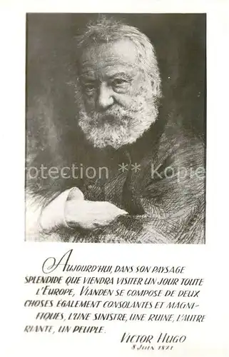 AK / Ansichtskarte Vianden_Luxembourg Victor Hugo Portrait 