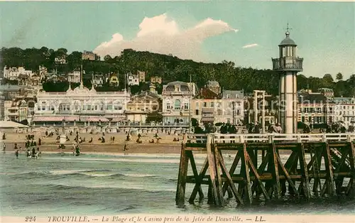 AK / Ansichtskarte Trouville Deauville La Plage et le Casino pris de la Jetee de Deauville Trouville Deauville
