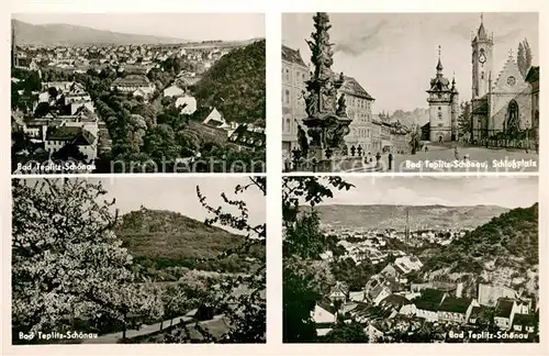 AK / Ansichtskarte Bad_Teplitz Schoenau_Teplice_CZ Panorama Schlossplatz Teilansichten 