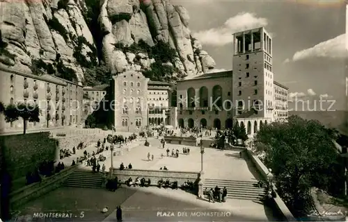 AK / Ansichtskarte Montserrat_Kloster Plaza del Monasterio Montserrat_Kloster