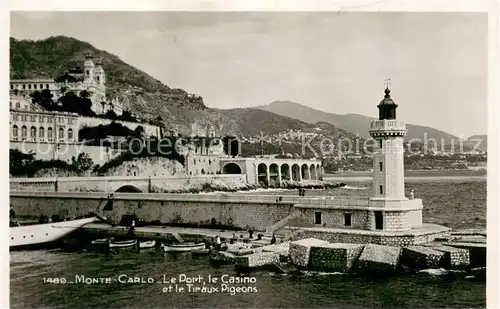 AK / Ansichtskarte Monte Carlo_Monaco Le Port le Casino et le Tiraux Digeons 