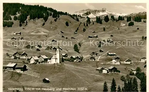 AK / Ansichtskarte Hirschegg_Kleinwalsertal_Vorarlberg mit Heuberg und Hochifen Hirschegg_Kleinwalsertal