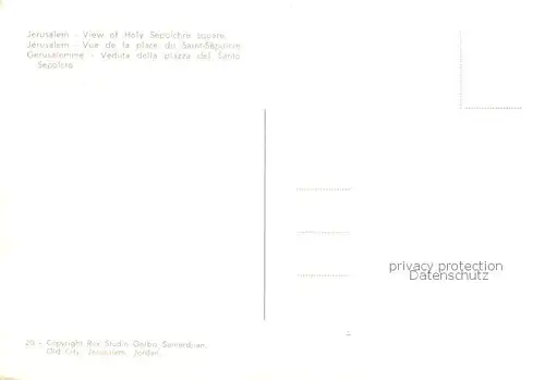 AK / Ansichtskarte Jerusalem_Yerushalayim View of Holy Sepulchre square Jerusalem_Yerushalayim