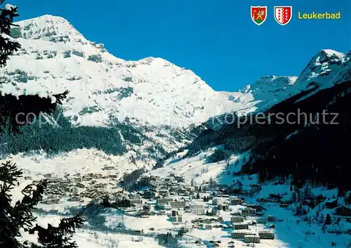 AK / Ansichtskarte Leukerbad_VS mit Rinderhorn Balmhorn Gitzifurgge Majinghorn 