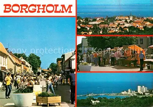 AK / Ansichtskarte Borgholm Strassenpartie Panorama Bazar Seepartie Borgholm