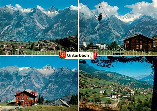 AK / Ansichtskarte Unterbaech_VS mit Bietschhorn Brandalp Sesselbahn Unterbaech 