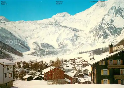 AK / Ansichtskarte Saas Fee Pisten Felskinn und Laengfluh Saas Fee