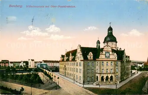 AK / Ansichtskarte Bamberg Wilhelmsplatz mit Oberpostdirektion Feldpost Bamberg