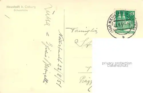 AK / Ansichtskarte Neustadt_Coburg Schutzhuette Aussichtsturm Neustadt_Coburg