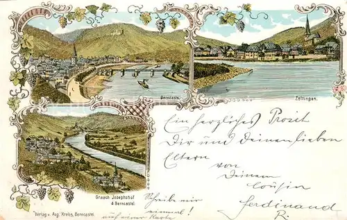 AK / Ansichtskarte Bernkastel Kues mit Zeltingen und Grasch Josephshof Bernkastel Kues