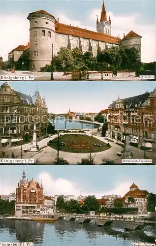 AK / Ansichtskarte Koenigsberg__Ostpreussen_Kaliningrad_RU Kgl Schloss Schlossteich Panorama Teilansicht 
