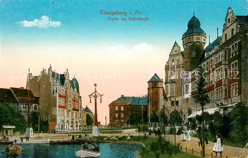 AK / Ansichtskarte Koenigsberg__Ostpreussen_Kaliningrad_RU Partie am Schlossteich 