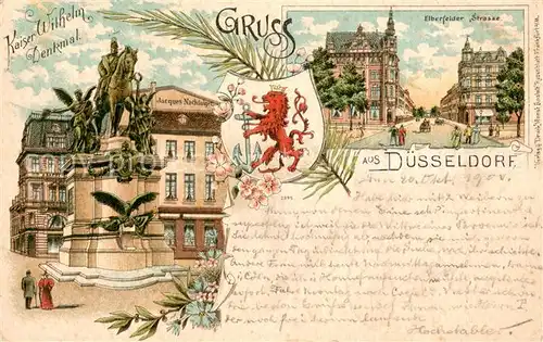 AK / Ansichtskarte Duesseldorf Wilhelm Denkmal Elberfelder Strasse Duesseldorf