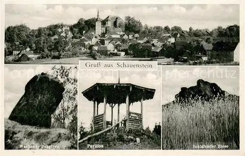 AK / Ansichtskarte Schauenstein Panorama Wachende Jungfrau Pavillon Schlafender Riese Schauenstein