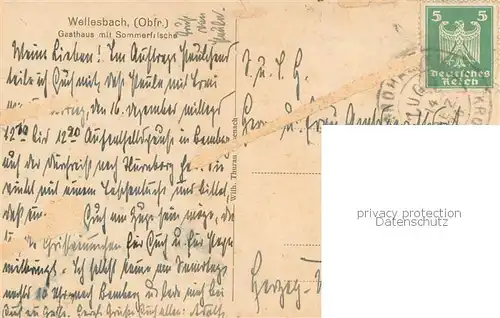 AK / Ansichtskarte Wellesbach_Oberfranken Gasthaus und Sommerfrische Wellesbach_Oberfranken