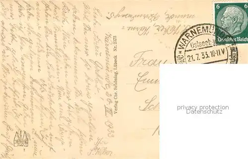 AK / Ansichtskarte Warnemuende_Ostseebad Blick vom Leuchtturm auf die Promenade Warnemuende_Ostseebad