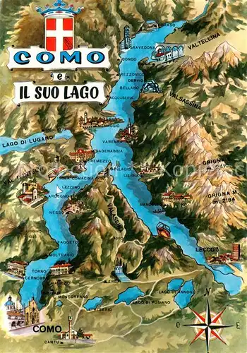 AK / Ansichtskarte Como_Lago_di_Como e il suo Lago Como_Lago_di_Como