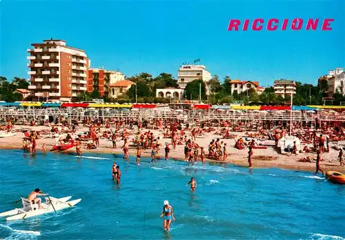AK / Ansichtskarte Riccione_Rimini_IT Alberghi e spiaggia visti dal mare 