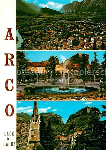 AK / Ansichtskarte Arco__Trentino_IT Fliegeraufnahme Brunnen Ortsmotiv 