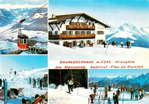 AK / Ansichtskarte Bruneckerhaus Kronplatz Skipisten Seilbahn 