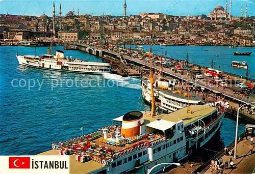 AK / Ansichtskarte Istanbul_Constantinopel_TK Galata Bruecke   Moschee   Sueleymaniye 