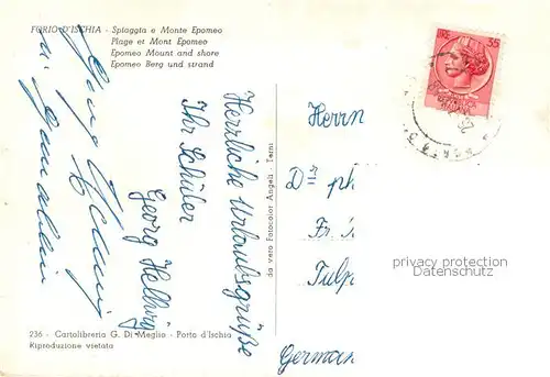 AK / Ansichtskarte Forio_d_Ischia_IT Epomeo Berg u. Strand 