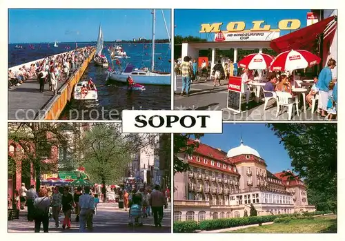AK / Ansichtskarte Sopot_Zoppot_PL Molo   Plac Zdrojowy   Grand Hotel  