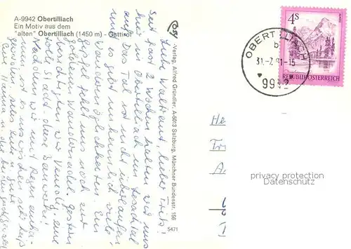 AK / Ansichtskarte Obertilliach Altes Obertilliach Haeuser Gasse Obertilliach