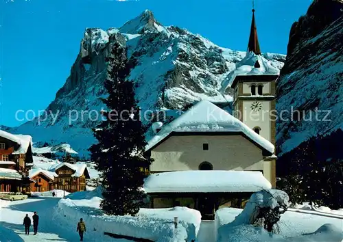 AK / Ansichtskarte Grindelwald Kirche Wetterhorn Grindelwald