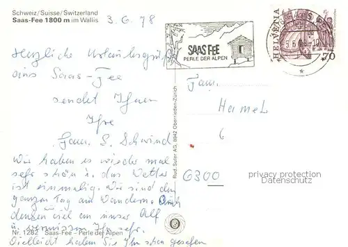 AK / Ansichtskarte Saas Fee Teilansichten Saas Fee