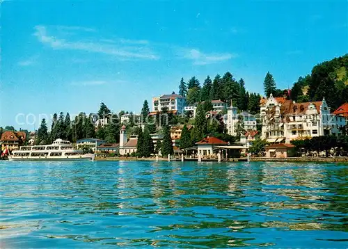 AK / Ansichtskarte Weggis_Vierwaldstaettersee Hotels Post Eden Paradies Albana Central u. Frohburg Weggis_Vierwaldstaettersee