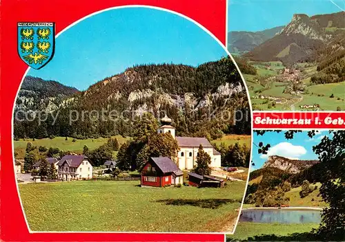 AK / Ansichtskarte Schwarzau_Gebirge Naturpark Kirche Panorama Weiher Schwarzau Gebirge
