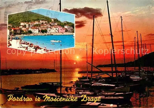 AK / Ansichtskarte Moscenicka_Draga_Croatia Panorama Bootshafen 