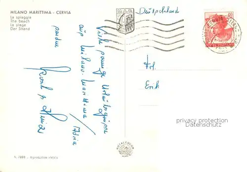 AK / Ansichtskarte Cervia_IT Strandpartie 