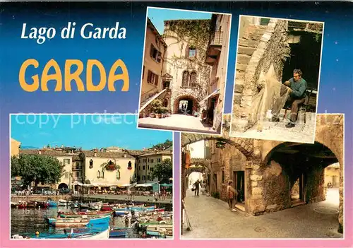 AK / Ansichtskarte Lago_di_Garda Bootshafen Ortsmotive Fischer Lago_di_Garda