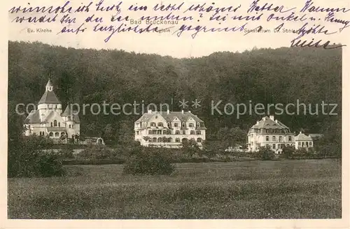 AK / Ansichtskarte Bad_Brueckenau Kirche Villa Fueglein Sanatorium Bad_Brueckenau