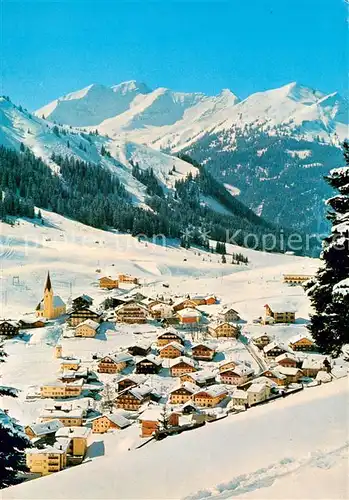 AK / Ansichtskarte Berwang_Tirol_AT Gesamtansicht Winter Schnee Wintersport Knittelkarspitze Steinkarspitze Galtjoch 