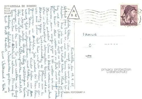 AK / Ansichtskarte Rivabella_Rimini_IT Strand Partie 