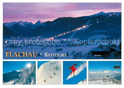 AK / Ansichtskarte Flachau Gesamtansicht bei Nacht Wintersportzentrum Flachau