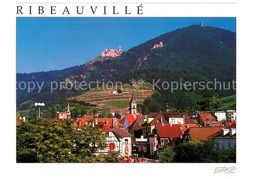 AK / Ansichtskarte Ribeauville_Haut_Rhin_Alsace_68 Teilansicht m. Burgruinen 