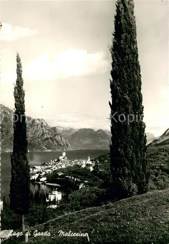 AK / Ansichtskarte Malcesine_Lago_di_Garda GEsamtansicht m. See Malcesine_Lago_di_Garda