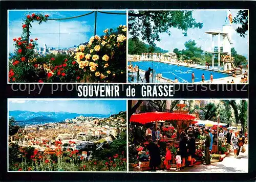 AK / Ansichtskarte Grasse_06 Blumenschmuck Schwimmbad Panorama Bazar 