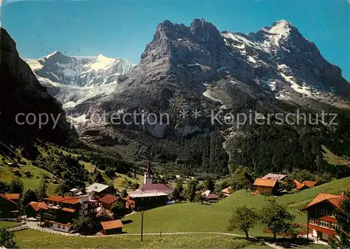 AK / Ansichtskarte Grindelwald mit Fiescherhoerner und Eiger Grindelwald