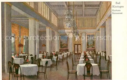 AK / Ansichtskarte Bad_Kissingen Kurhaus Restaurant Aquarell No. 8 Kuenstlerkarte Bad_Kissingen