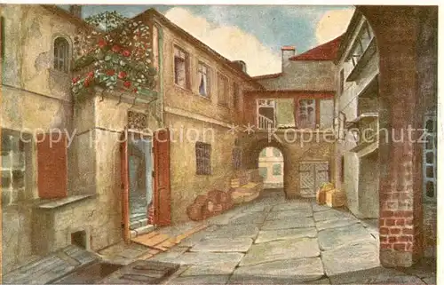 AK / Ansichtskarte Breslau_Niederschlesien No. 2 Blick auf den Hof 1 Historische Staetten Gustav Freytags Soll und Haben Kuenstlerkarte Breslau_Niederschlesien